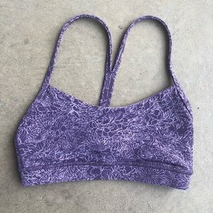Lululemon Flow Y Bra Arabesque Smoky Quartz